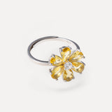 Anello Fiore Giallo - Argento