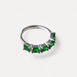 Anello con Pietre Taglio Princess - Argento