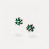 Orecchini Fiore con Zirconi - Argento