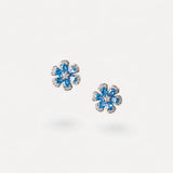 Orecchini Fiore con Zirconi - Argento