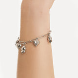 Bracciale a Maglie con Ciondoli - Argento