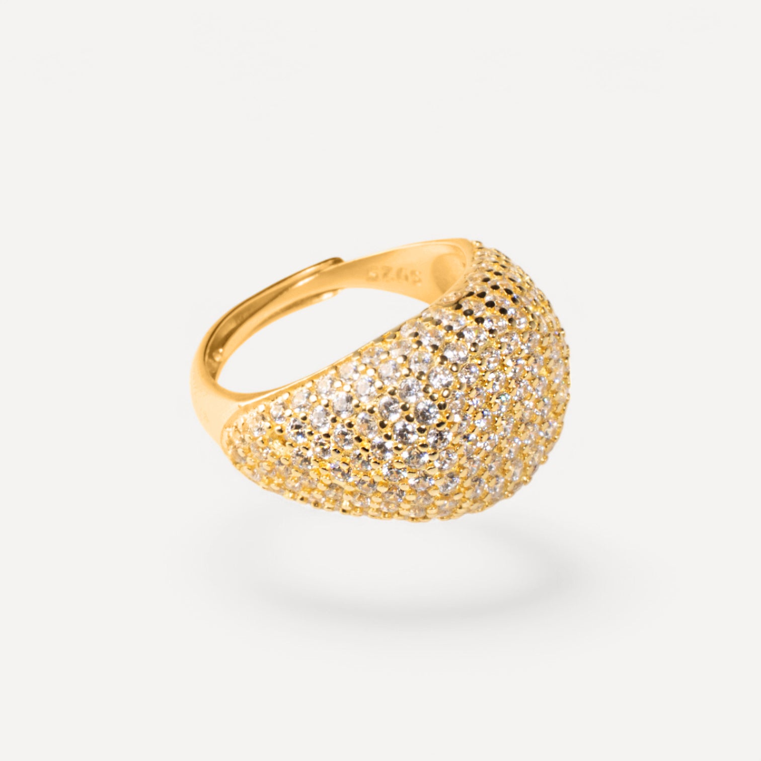 Anello Bombato con Pavé di Zirconi