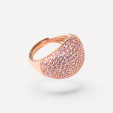 Anello Bombato con Pavé di Zirconi