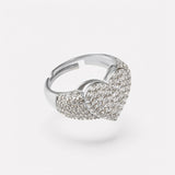 Anello Regolabile Cuore Pavé