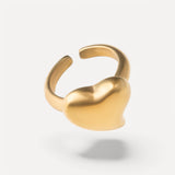 Anello Cuore Bombato - Oro