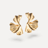Orecchini Scultura Effetto Foglia – Colore Oro