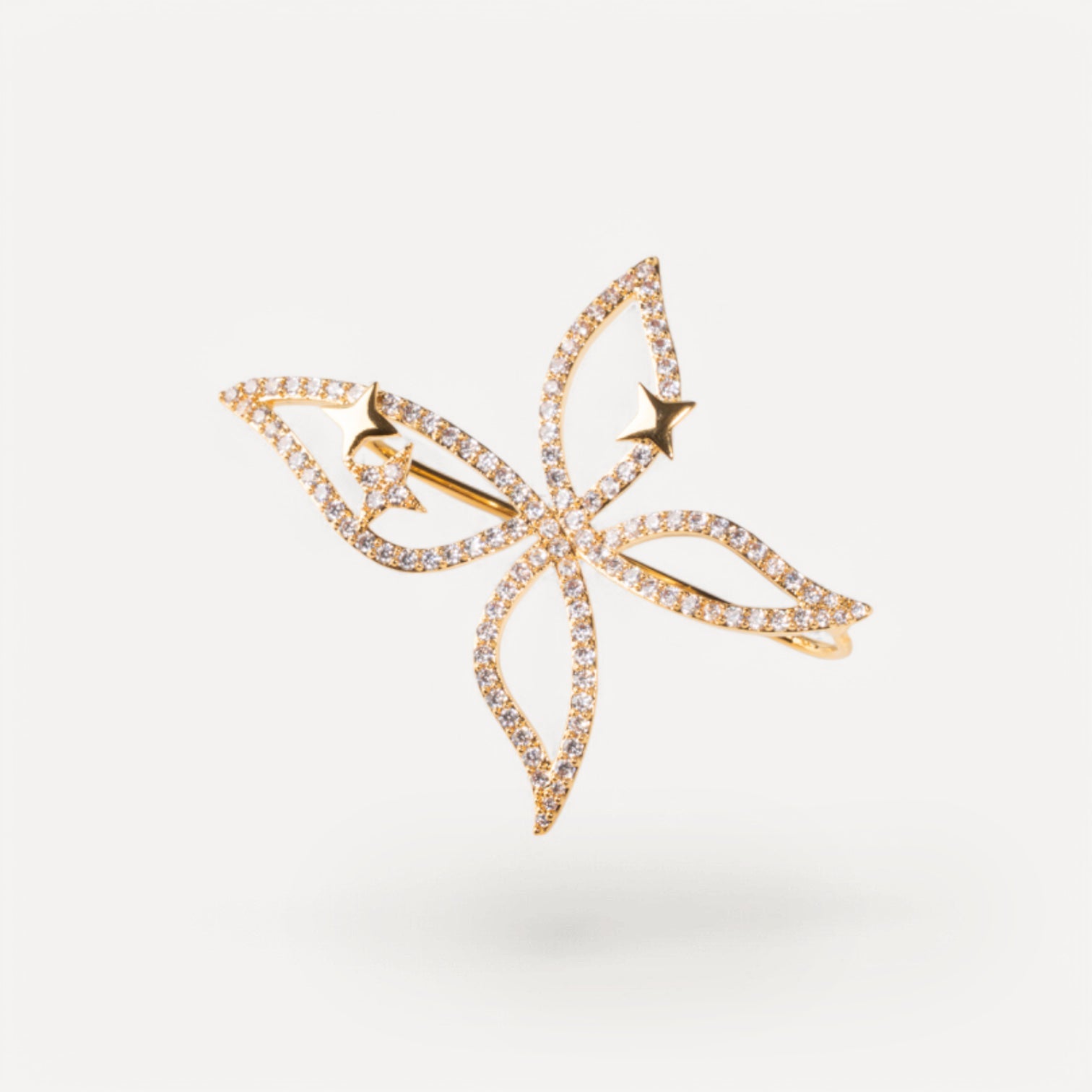 Ear cuff Farfalla con Zirconi e Stelle