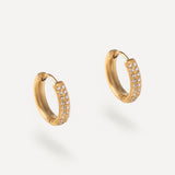 Orecchini a Cerchio Pavé Doppia Fascia – Oro