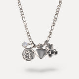 Collana con Ciondoli Angelo, Cuore, Orsetto e Zircone