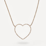 Collana con Cuore Contorno di Zirconi