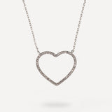 Collana con Cuore Contorno di Zirconi