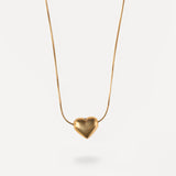 Collana con Cuore Bombato su Catena Snake