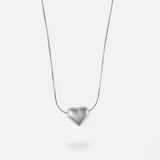 Collana con Cuore Bombato su Catena Snake