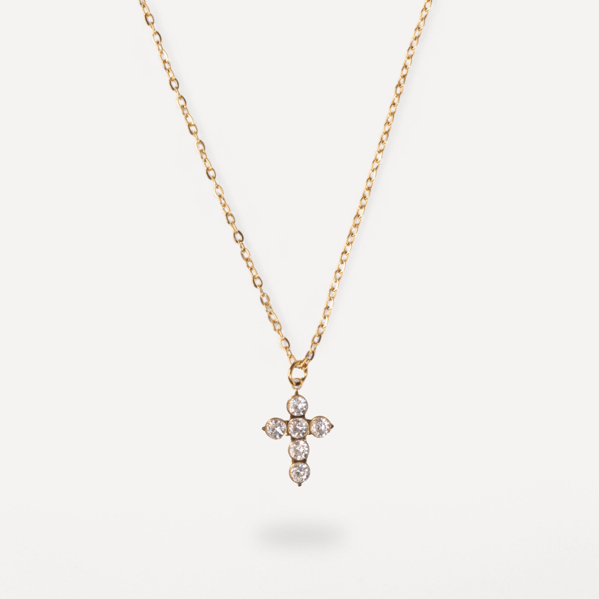 Collana con Pendente Croce in Zirconi