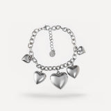 Bracciale a Catena con Cuori Pendenti