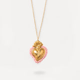 Collana Cuore Dorato con Perline