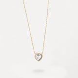 Collana Cuore con Zircone Centrale e Strass