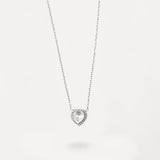 Collana Cuore con Zircone Centrale e Strass