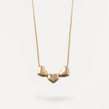 Collana con Tre Ciondoli Cuore Bombati – Oro