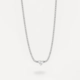 Collana Tennis con Zirconi e Ciondolo Cuore Centrale – Argento