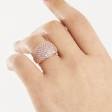Anello Bombato con Pavé di Zirconi
