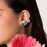 Orecchini Fiore con Zirconi - Argento