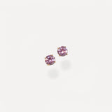 Coppia di 2 Orecchini Punto Luce con Zirconi Rosa – Base Dorata