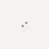 Coppia di 2 Orecchini Punto Luce con Zirconi Rosa – Base Dorata