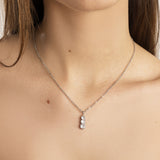Collana con Pendente a Tre Zirconi