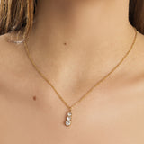 Collana con Pendente a Tre Zirconi