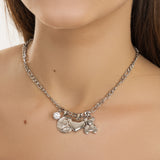 Collana con Ciondoli Angelo, Cuore, Orsetto e Zircone