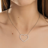 Collana con Cuore Contorno di Zirconi