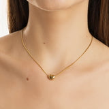 Collana con Cuore Bombato su Catena Snake